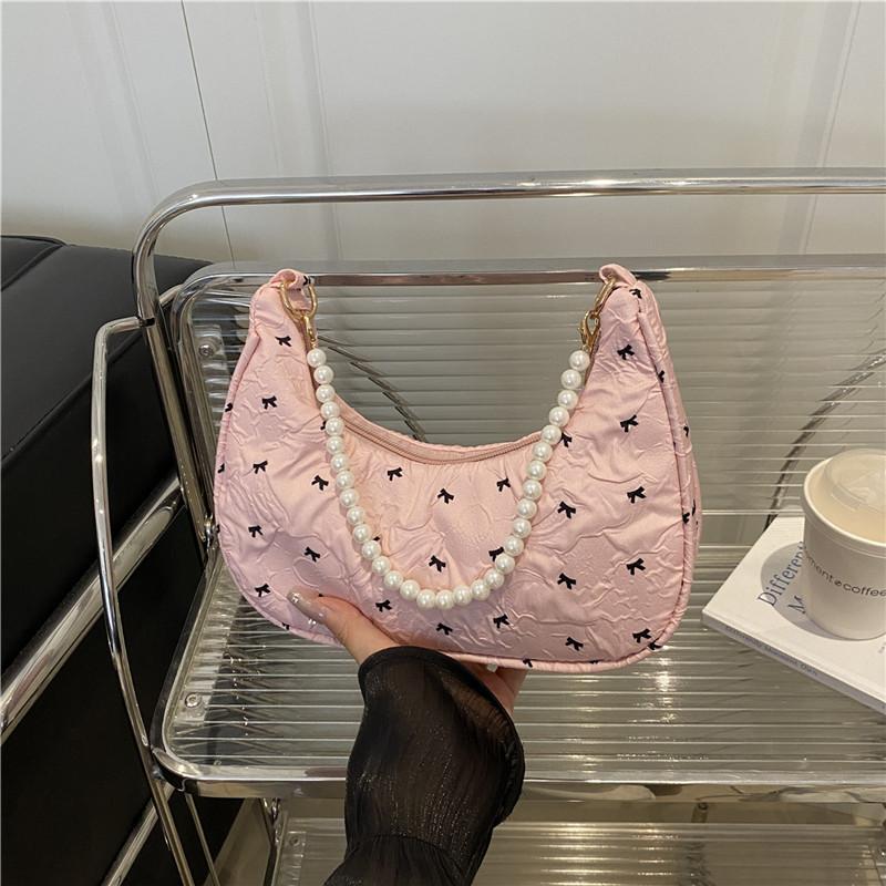 Borsa a Mano Unica con Fiocco Pieghettato Elegante Versatile Borsa a Spalla/Sottobraccio Per Donna