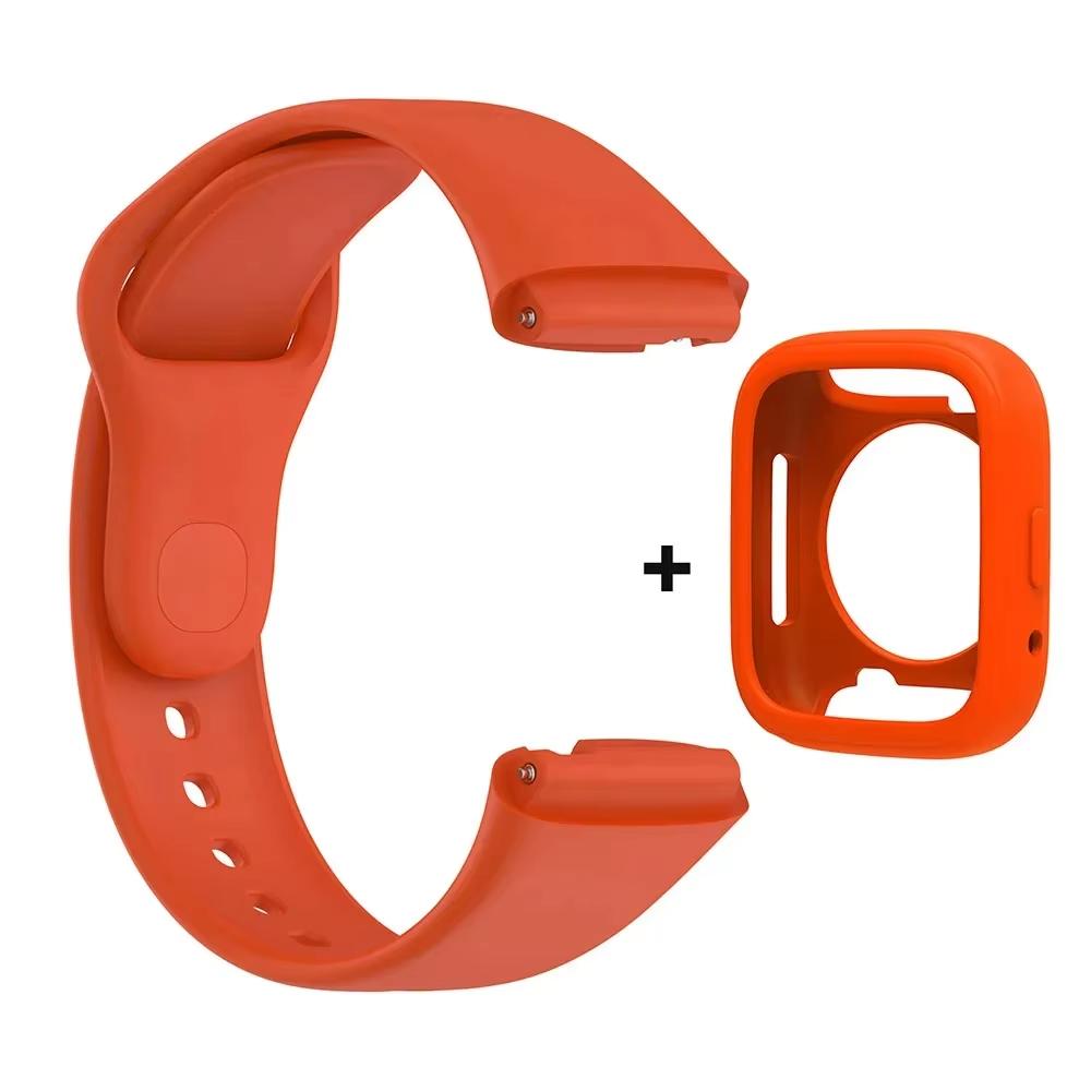 

Силиконовый ремешок для смарт-часов Redmi Watch 3 Active, мягкий спортивный защитный чехол, браслет-ремешок, сменные аксессуары оранжевый