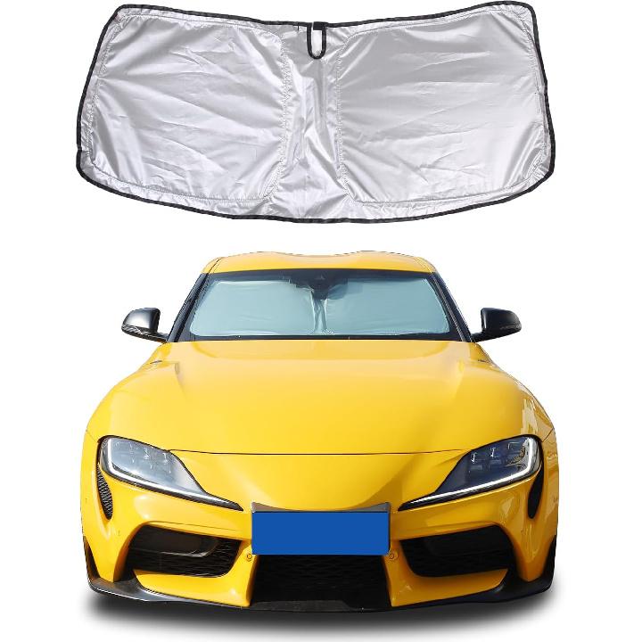 

Windshield Sunshade Fit for Toyota Supra GR A90 A91 MK5 2019-2026, Folding Car Sun Shade for Front Window, Auto Sun Protection Visors Blocks UV Rays серебряный