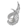 Winged Couple Pearl Brooch Japanese and Korean Style Alloy Diamond-encrusted Wing Brooch