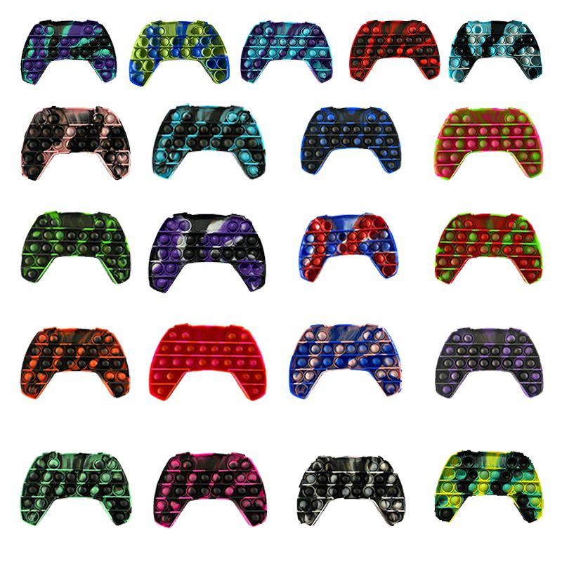 Vibrant Tie-dye Game Controller Push Bubble Sensory Fidget Toy For Stress Relief