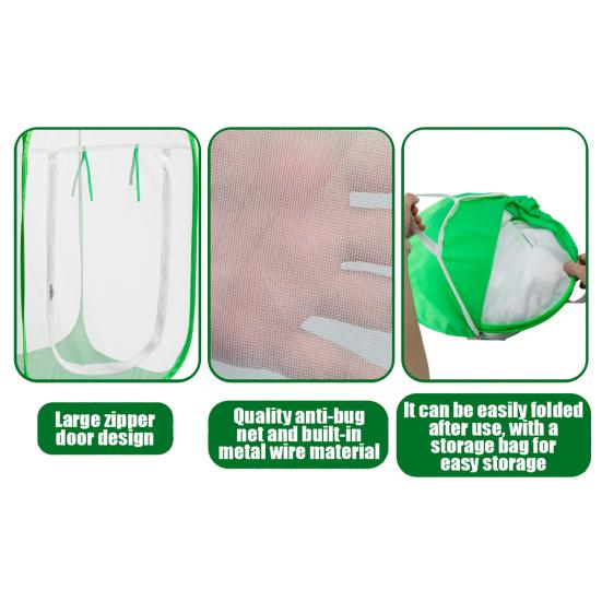 Pop-Up Plant Protection Cover Plants Freeze Protection Tent with Zipper Door Plant Protector Enclosure Frost Cover for Indoor Outdoor Plants Potted