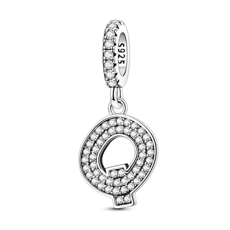 Originale DIY A-Z Alphabet Anhänger Perle Kupfer Eingelegter Zirkon Liebesbriefe Dangle Schmuck Geschenk Passend für Armreif