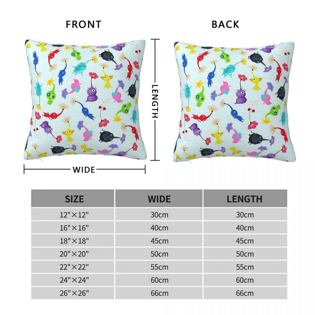 All Pikmin Pillow Case Cushion Cover Square Pattern Pillow Cover Kawaii Pillowcases For Sofa Home Decoration