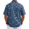 Men's Summer Hawaiian Print Cuban Collar Shirt Short Sleeve Button Down Casual Beach Shirt Lightweight Breathable Fabric