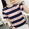 Navava Unisex STriped Round Neck ShorT Sleeve T shirT nT2685
