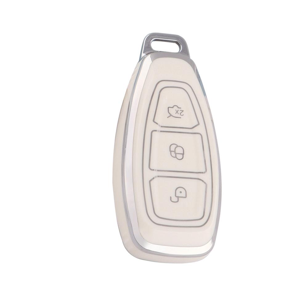3 Bottons Silver Tpu Car Key Case Cover For Ford Ranger C-Max S-Max Focus Galaxy Mondeo Transit Tourneo Custom Accessories