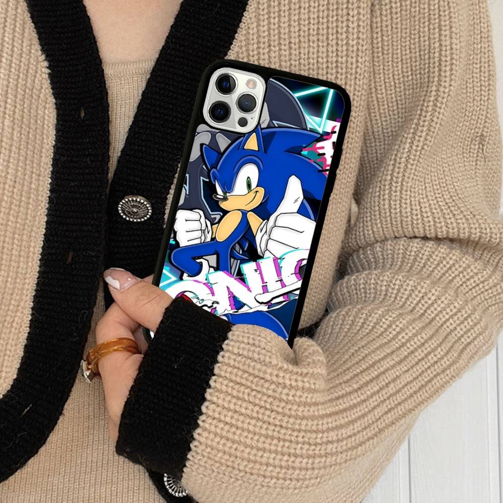 S-SonicS Anime For IPhone 17 16 15 14 13 12 11 Pro Max Plus Shockproof PC+TPU Phone Back Cover