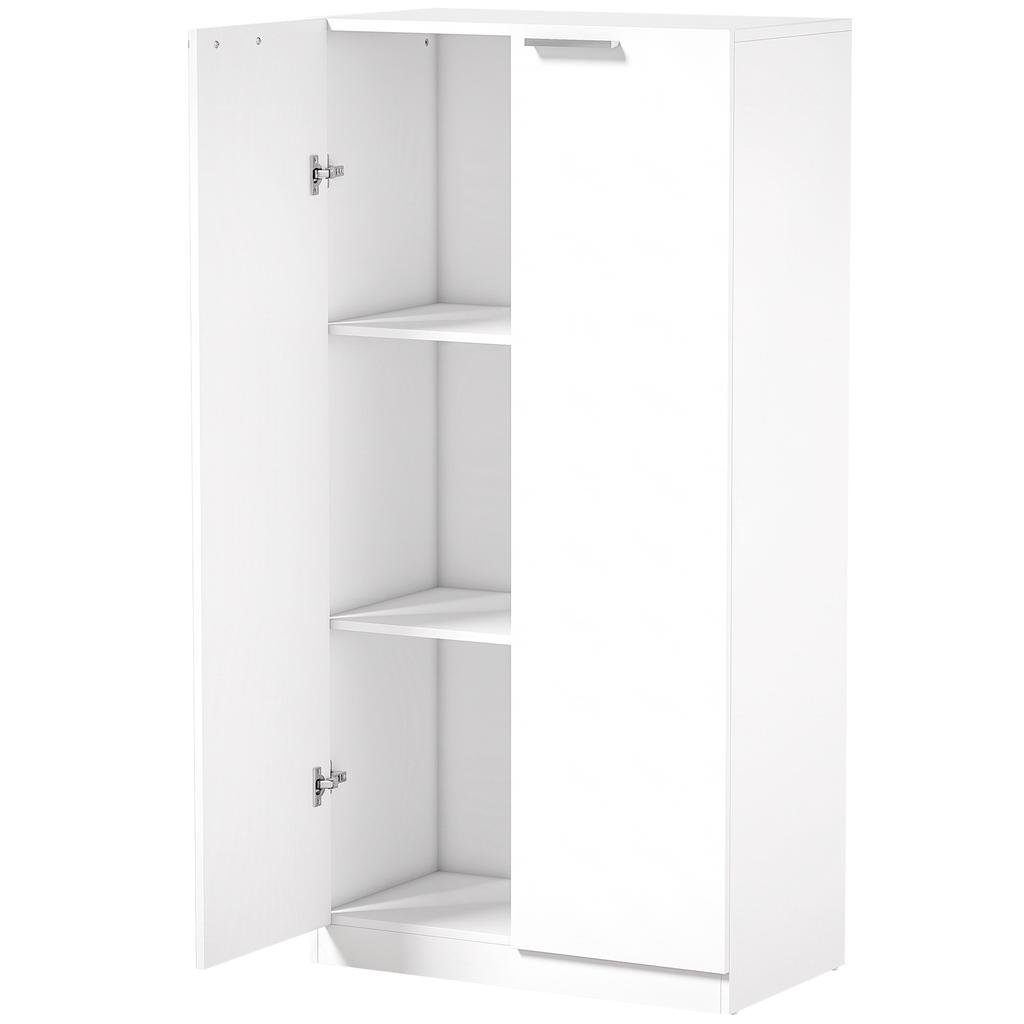 120 Cm Tall Storage Cabinet Cupboard, 3-Tier File Organiser Wooden Filing Cabinet, White