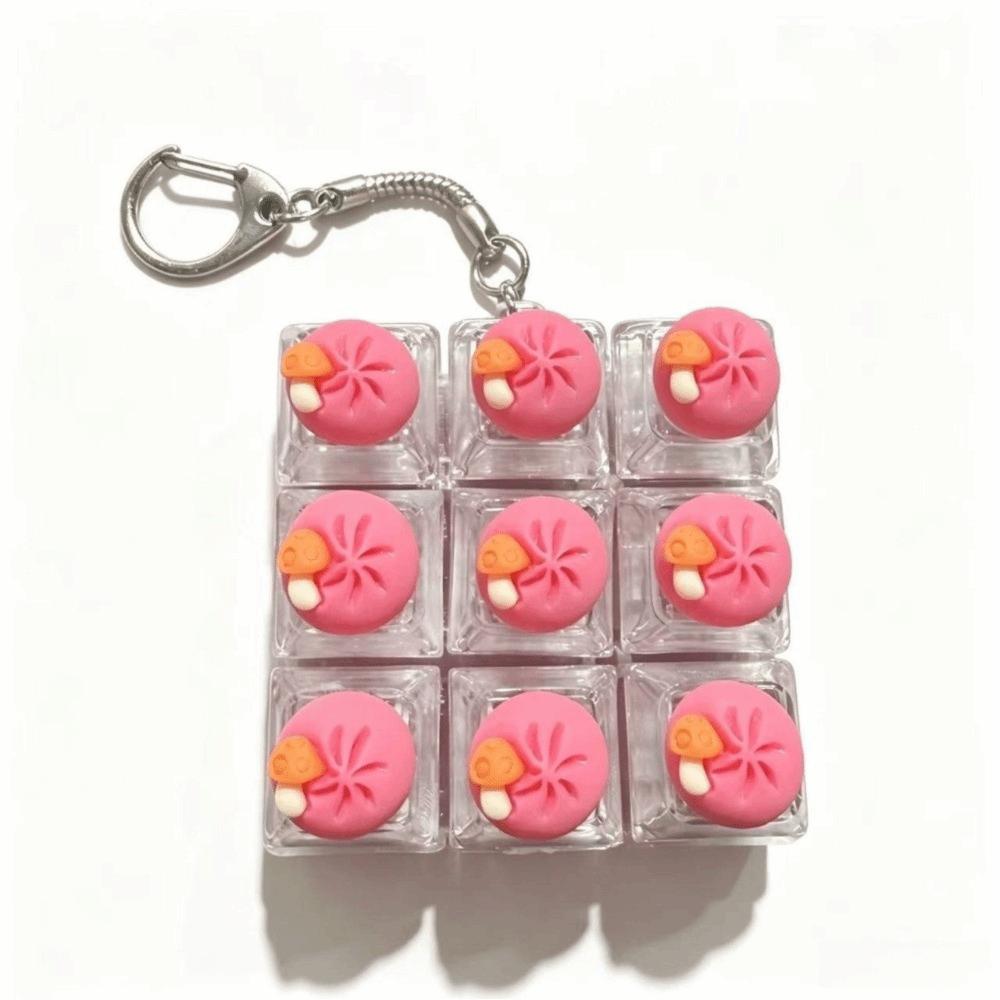 Foods Clicker Anti-stress Toy Pendant Stress Relief Calming Keychain Keys  Children Adults