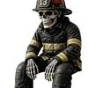Resin Uniform Skull Statue for Table and Cabinet Display, 15CM Character Figurine With Helmet and Boot Texture for Indoor Collection and Room Accent