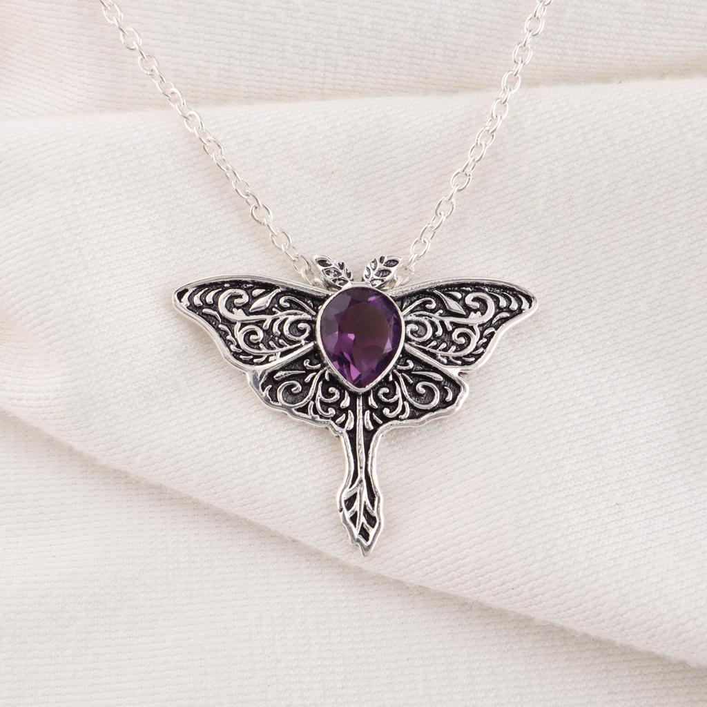 Amethyst Pendant Gemstone Jewelry, 925 Solid Sterling Silver Pendant, Gift For Women Handmade Pendant