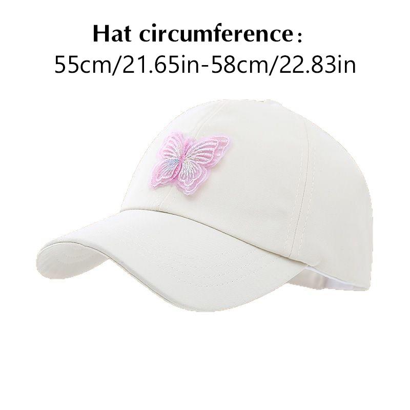 Fashion Butterfly Baseball Caps Women Simple Breathable Solid Sunshade Cap Women Outdoor Adjustable Fashion Sunscreen Hat