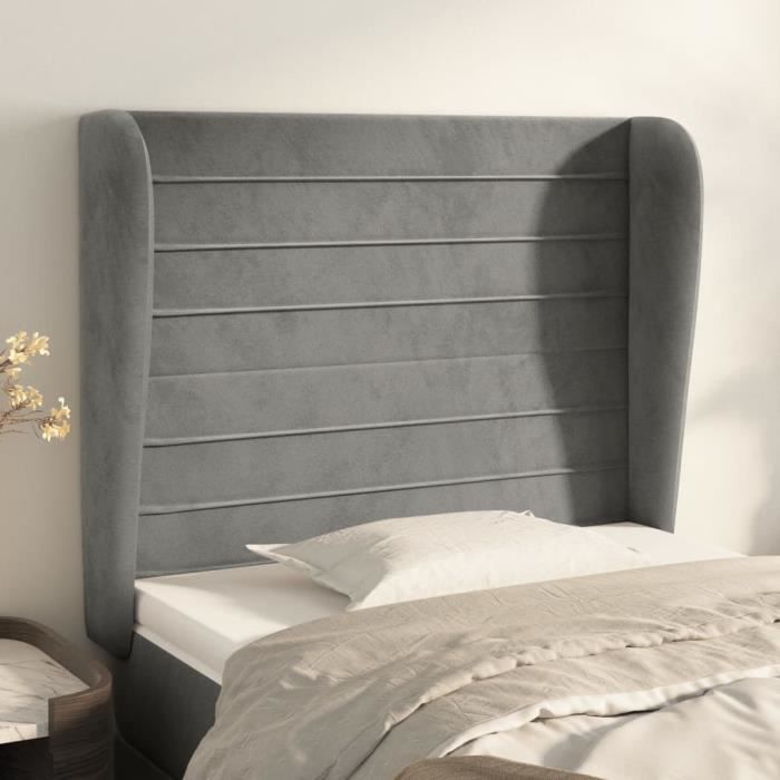 VidaXL Headboard with Ears Light Grey 103x23x118-128 Cm Velvet3118138