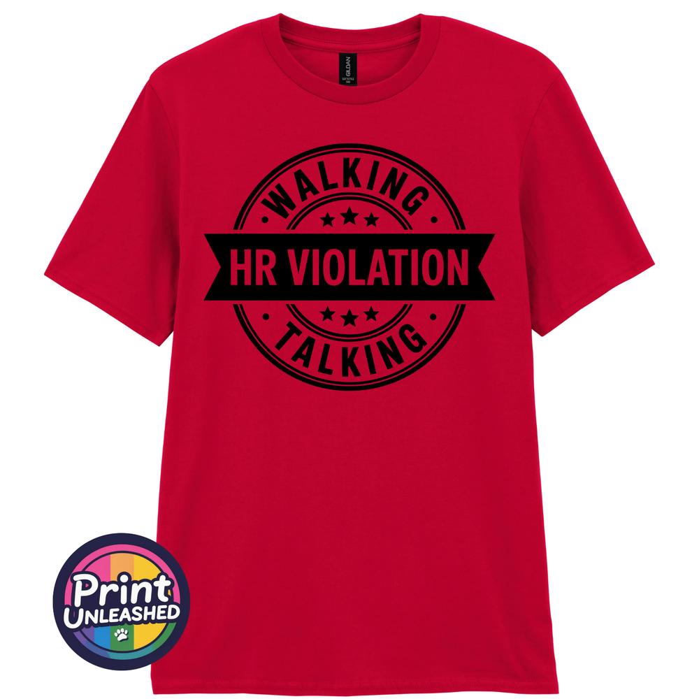 Walking Talking HR Violation TShirt Funny Novelty Tee Unisex Fun Office Gift M