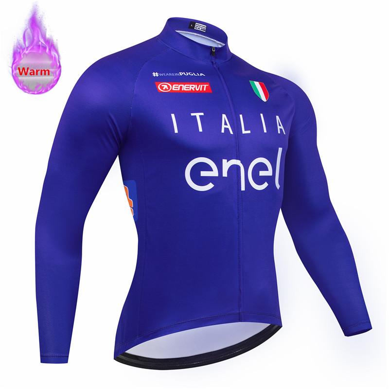 Italia Winter Thermal Fleece Long Sleeve Cycling Jersey Set Bib Pants Ropa Ciclismo Bicycle Clothing MTB Bike Mens Pro Team Suit