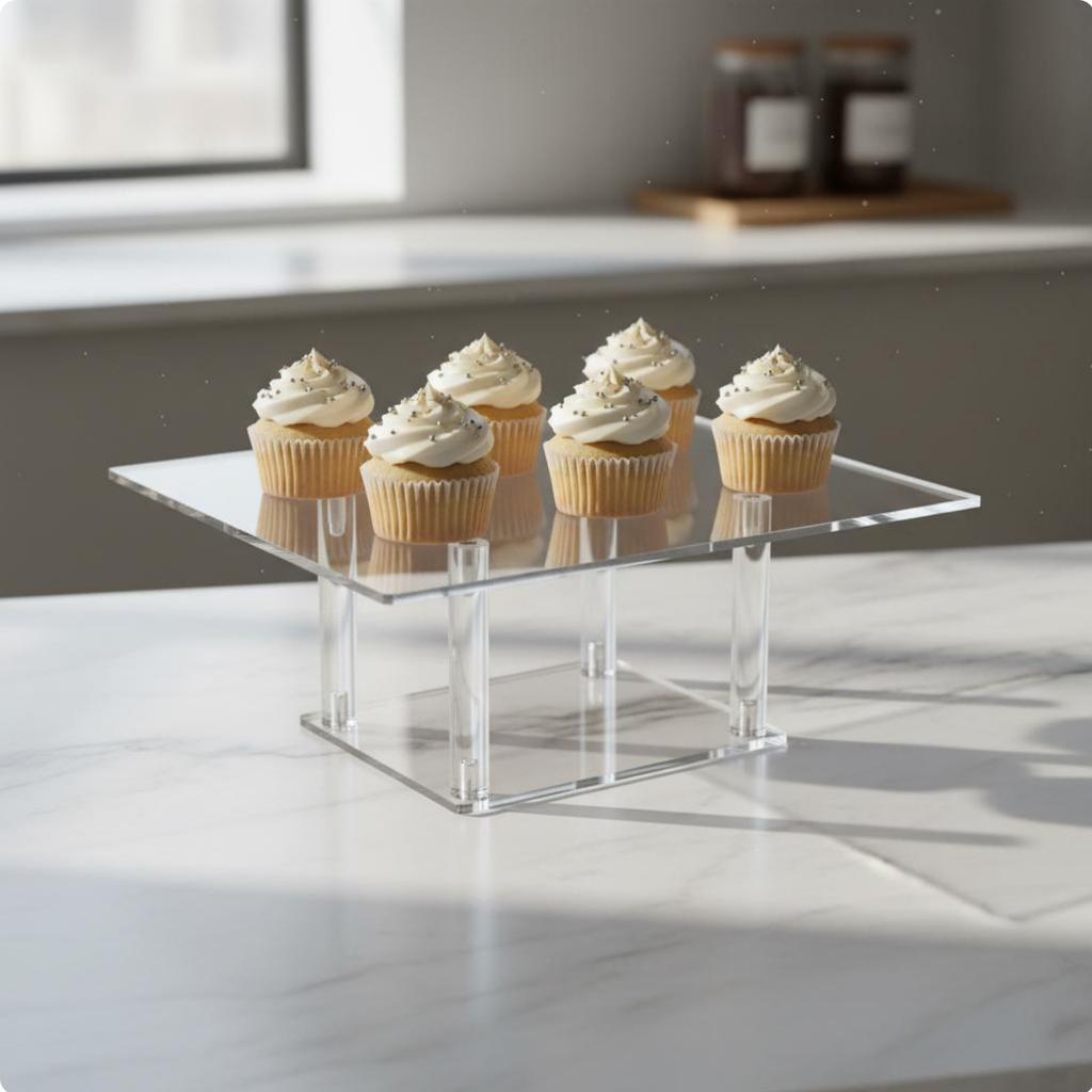 Acryl Lebensmittel-Ausstellungsständer Robust & Langlebig Acryl-Kuchenständer-Set Klare Dessert-Aussteller Vielseitig für Buffets