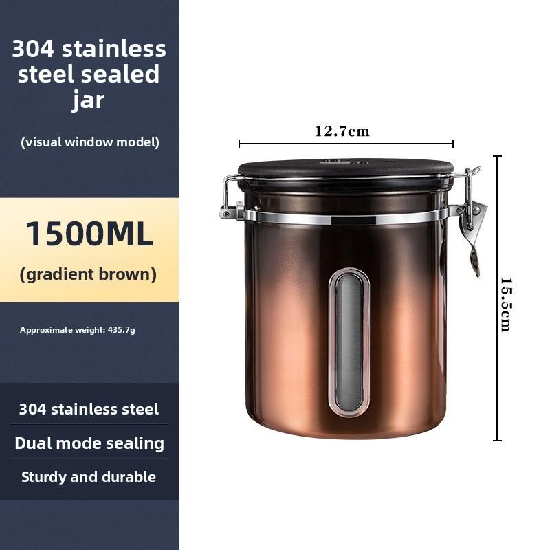 Visible Coffee Bean Storage Container Coffee Powder Sealed Container Storage with One-way Exhaust Coffee Storage Tank Coffee Beans Storage