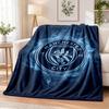 Manchester City Printed Flannel Blanket Warm Comfort Bed Throw For Indoor Home Decoration