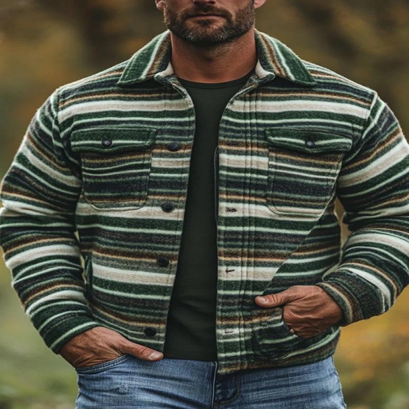 New 2026 Plaid Pattern 3D Printed Men's Regular Fit Double Pocket Jacket Coat