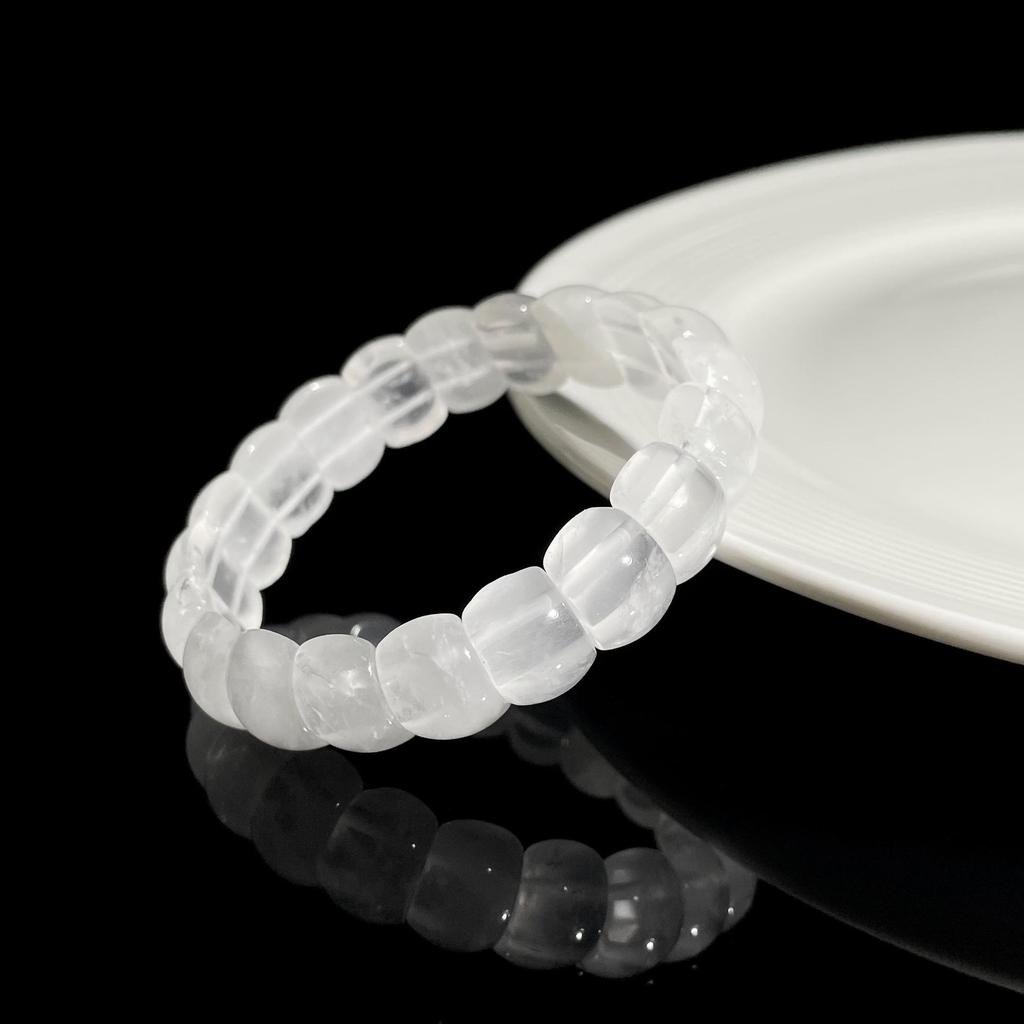 Jingxi Natürliches Weißer Kristall Perlen Armband für die Hand