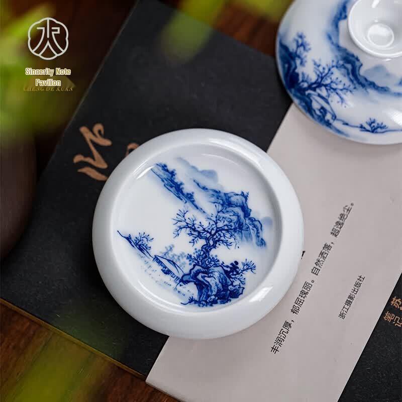Jingdezhen Blue & White Ceramic Teapot Lid Holder