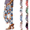 Women's Casual Drawstring Waist Pants with Elastic Waistband and Pockets Lightweight Printed Loose Fit Trousers for Daily Wear