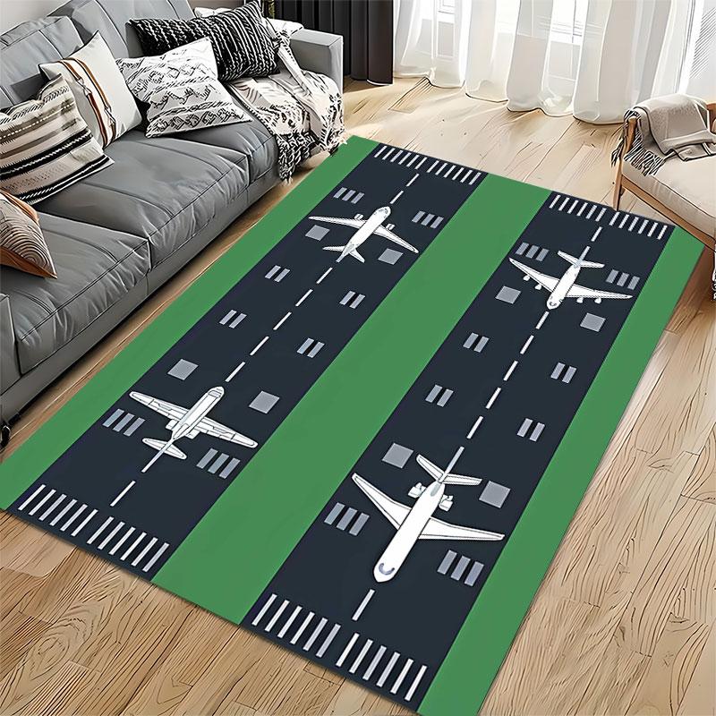Airplane Runway Pattern Carpet Suitable As a Non-slip Mat for the Living Room or Bedroom Sofa