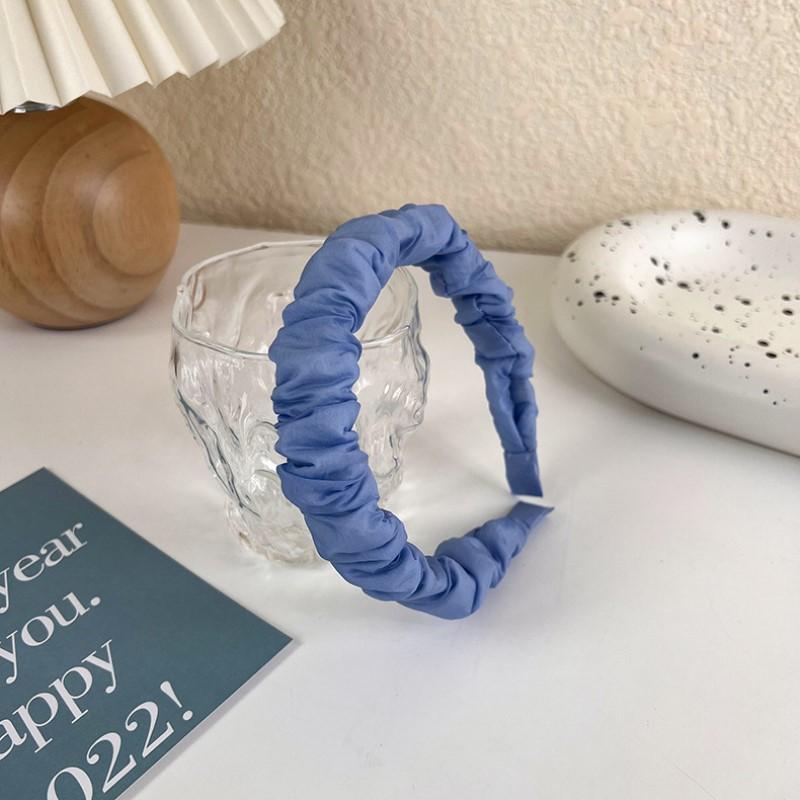 Fashion Wide Hair Bands for Women Bezel Headdress Solid Blue Knitted Braid Headband Girl Hairband Hair Hoop Hair Accessories New
