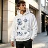 Men's Nautical Theme 2D Graphic Hoodie, Breathable Cotton Relaxed Fit for Casual Daily Wear