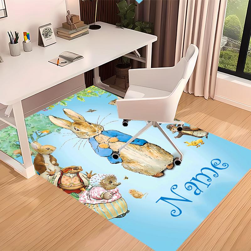 Custom personalization Peter Rabbit Print Area Rug - Soft, Washable Non-Slip Indoor Mat,Living Room,Home&Office Decorative Rug