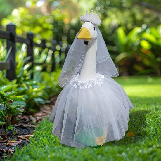 White Wedding Porch Goose Clothes Easy to Wear Festival Goose Attire Garden
