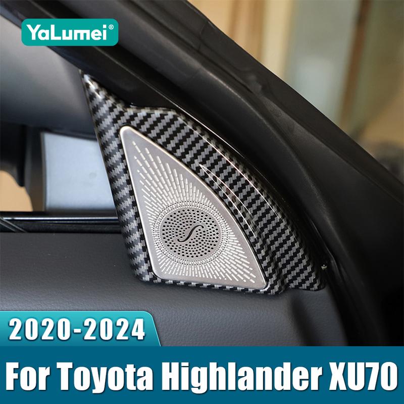 For Toyota Highlander XU70 Kluger Hybrid     2024 ABS Car A Pillar Triangle Audio Stereo Speaker Bezel Cover