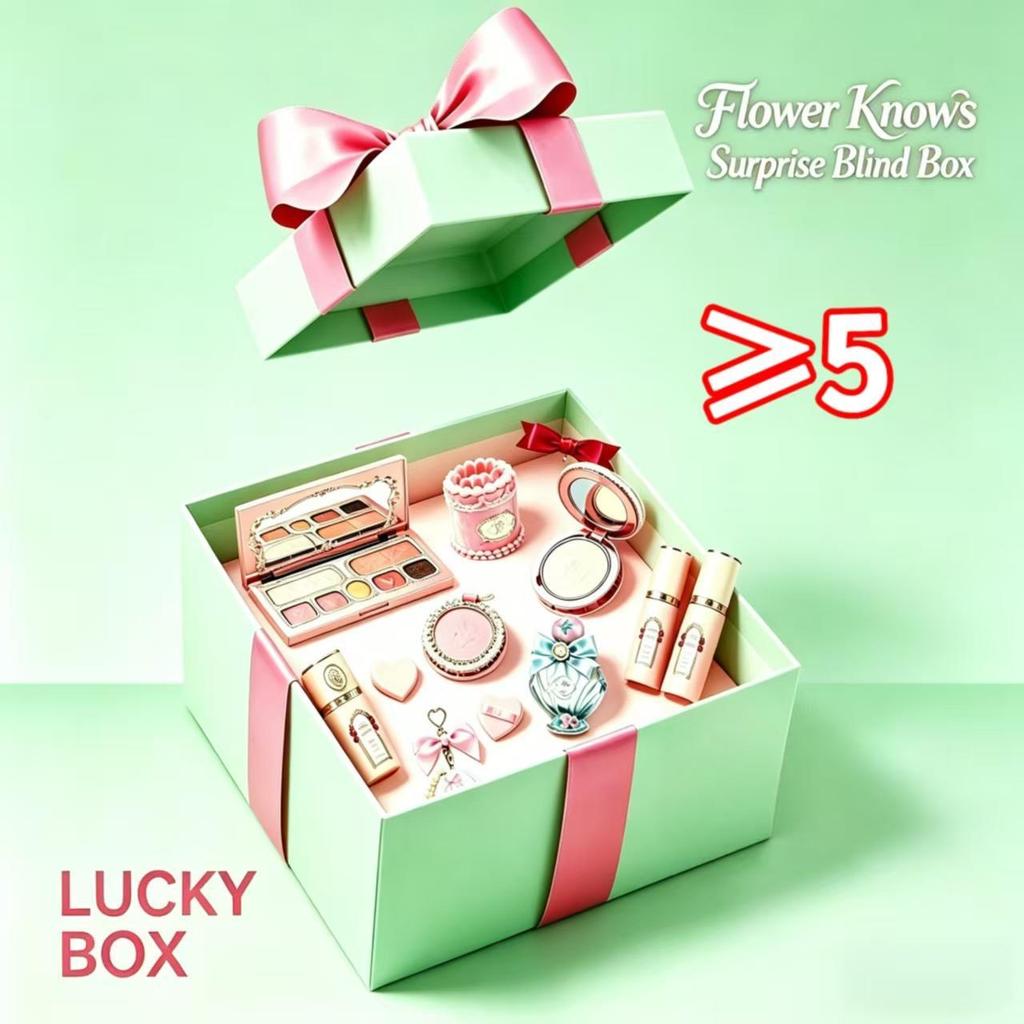 Flower Knows Full Series Makeup Set - Eyeshadow Blush Lip Gloss Surprise Gift Box - Women's Gift Set Edition (Minimum 5 Pieces)
