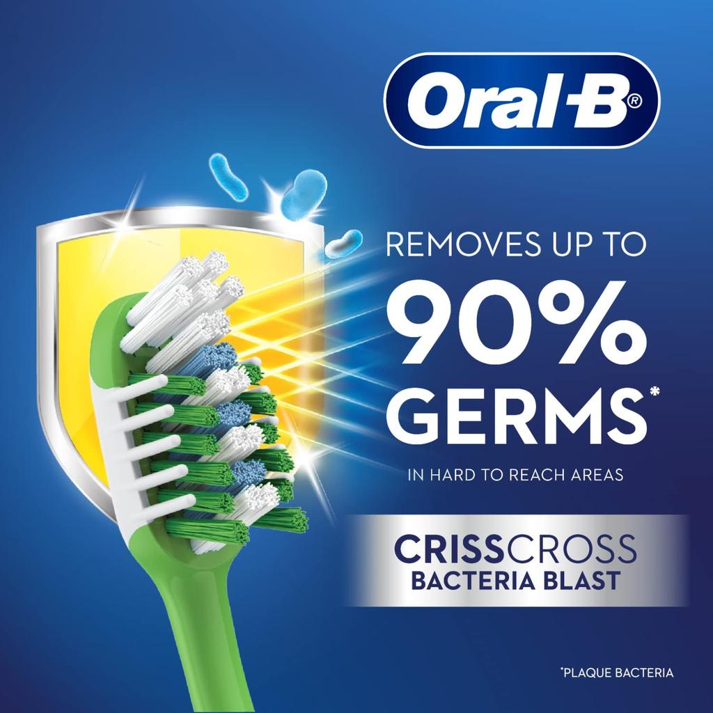 Oral-B Crisscross Bacteria Blast Deep Clean Soft Bristles Toothbrush For Adults, Cavity Protection, Multicolour Toothbrush Set | (Buy 2 Get 1 Free)