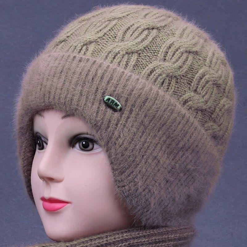 Warm Knitted Hat and Scarf Set for Middle-Aged and Elderly Women – Perfect for Autumn and Winter