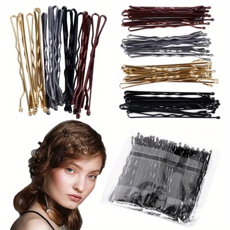 100 st Svarta Små Hårklämmor Stålhårnålar med Osynligt Grepp, 5 cm, Engångsbruk, Perfekta för Bröllop och Vardagsbruk, Bröllopshåraccessoarer