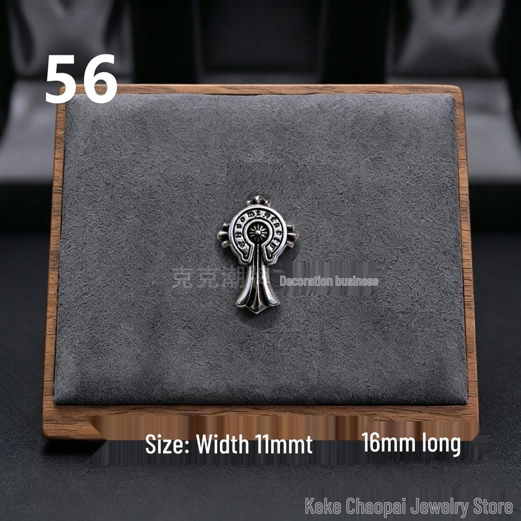 Cercei Stud Trendy Cruce Cupru Alb Argint Thai 925 cu Diamante Colorate pentru Bărbați și Femei