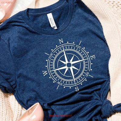 Compass T Shirt Camping Adventure Hiking WanderlusT Nature Summer Camp Vintage Washed Casual Designer Clothes Homme Stylish