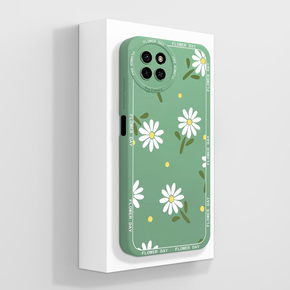 Liquid Silicone Case For Itel S23 4G Back Cover Luxury Shockproof Avocado Daisy Camera Protection Matte Anti Drop Phone Bags For Itel S 23 Bumpers