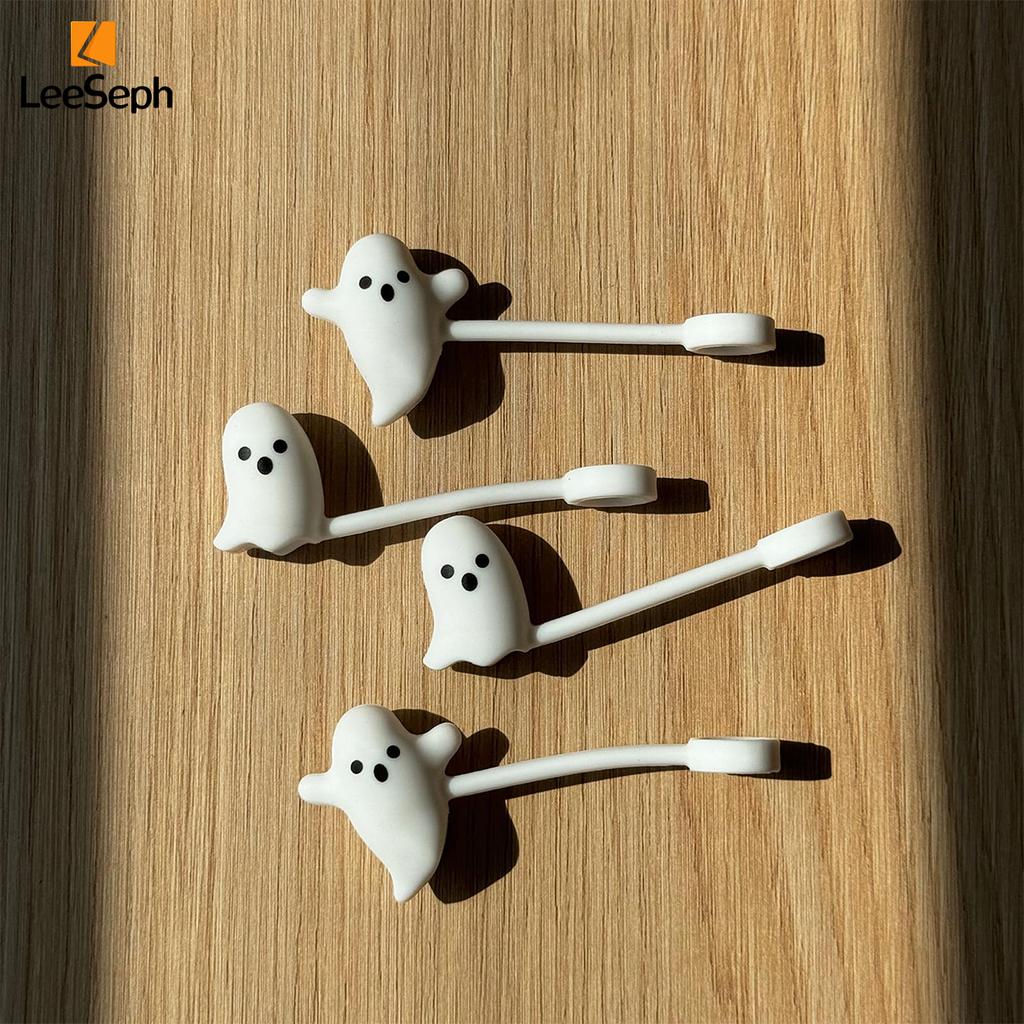 Leeseph Halloweenské silikonové krytky na brčka ve tvaru ducha, opakovaně použitelné prachotěsné ozdoby na pitná brčka, příslušenství ke kelímkům pro Stanley Cup