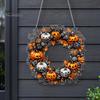 Durable Halloween Porch Decoration Pumpkin Pendant with Hanging Chain Waterproof Acrylic Welcome Front Door Sign for Window Wall Indoor Outdoor