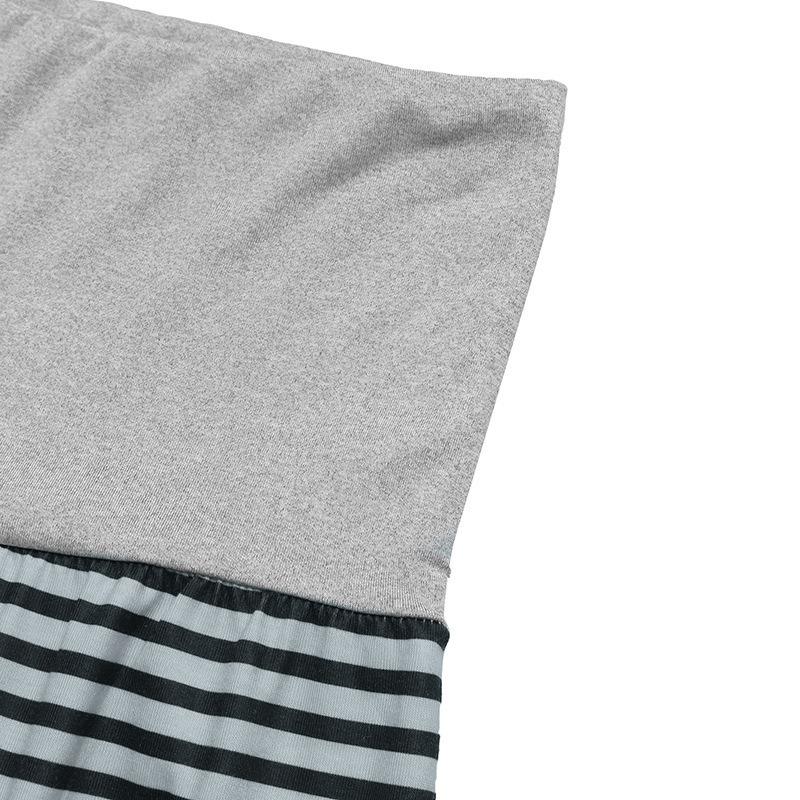 VEZFAA Damenmode Lässige Hosen mit Streifenmuster und hoher Taille