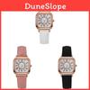 Vintage Digital Quartz Watch For Women With Rectangular Dial And Faux Leather Band