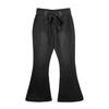 Women Jeans High Stretch Wide-Leg Pants Lace-up Button Zipper Fly Denim Pants with Pockets Vacation Daily Wear