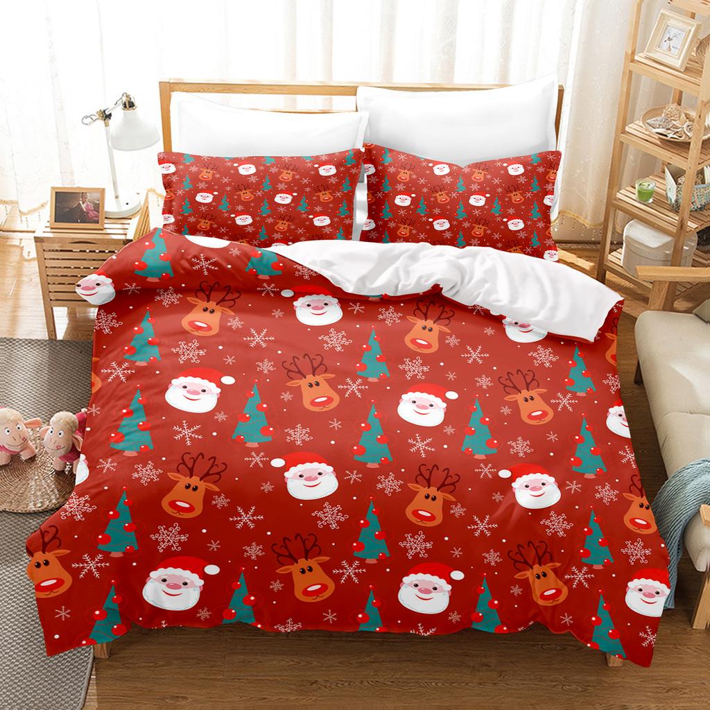 Weihnachtsgeschenke Bettbezug-Set Bettwäsche Bettdecken-Sets King Size 3D Kinderbettwäsche-Set 3-teilig Zuhause