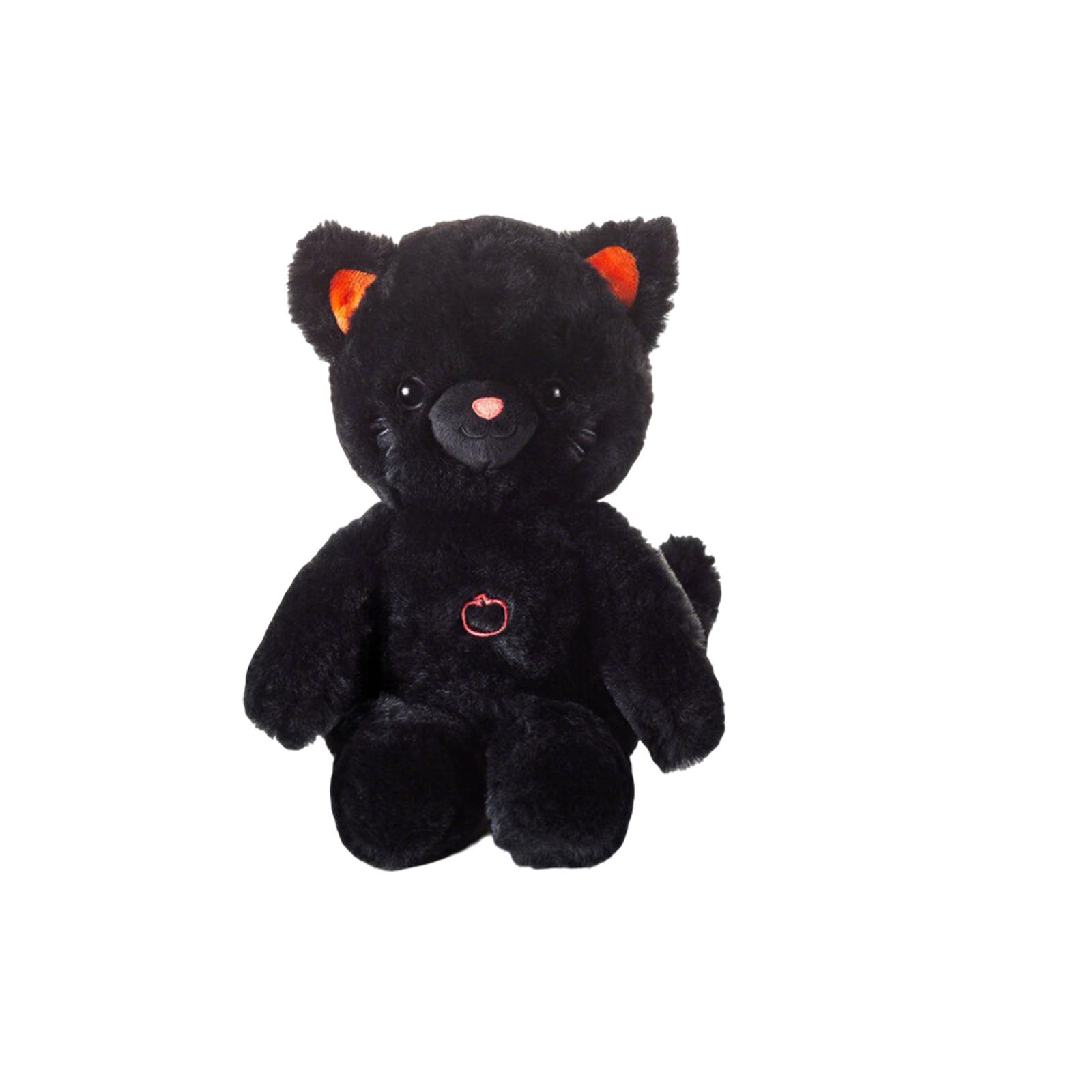 

Halloween Plush Toy Gift - Cat Stuffed Toy - 9.6 Inches Long, With Cute Orange Ears And Necklace. Cat Toy One Size