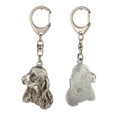 English Cocker Spaniel - Silver-plated Key Ring with a Dog In a Gift Box, Handbag Decoration, Backpack Pendant by Brand