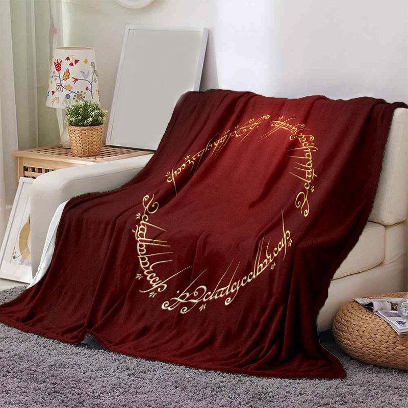 

Elven Script Circle on Red Background Wall Art PrintPrint Blanket, Soft Blanket For Sofa Office Bed And Travelling Daughter Birthday Gift es 130cm×150cm（50in×60in）