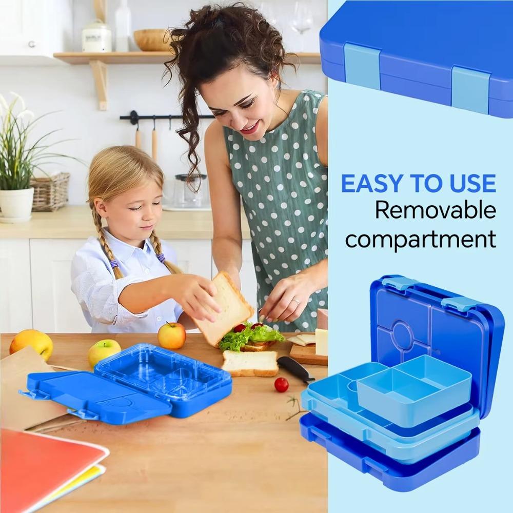 810ml Microwave Oven Bento Box Interlayer Food Container Portable Fork Spoon Preservation Box